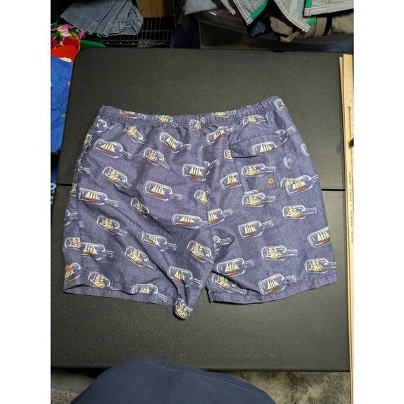 Tommy Bahama Relax Shorts Swim Trunk Ship in a Bottle Swim Lined Navy Blue Men's - Picture 2 of 5